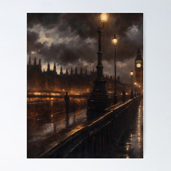 Vista previa del artículo con la obra «Londres solitario», diseñado y vendido por darkgothicart.