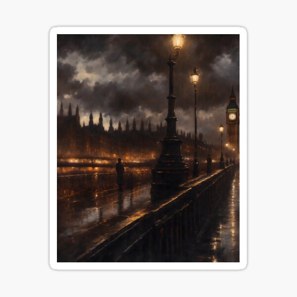 Vista previa del artículo con la obra «Londres solitario», diseñado y vendido por darkgothicart.