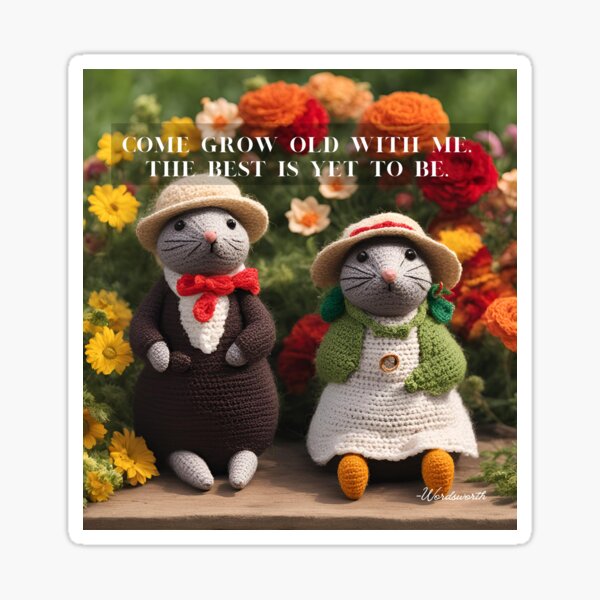 Item preview, Poet Wordsworth Come Grow Old With Me Crochet Mouse Couple designed and sold by MsBennetPrints.