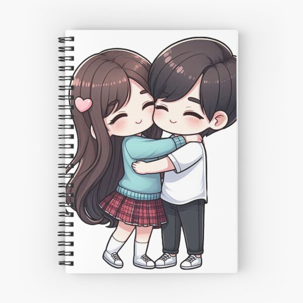 Item preview, Cute Couple Hugging – Romantic Love Illustration, Sweet Couple Art for Gifts & Decor designed and sold by TrendyDesign159.