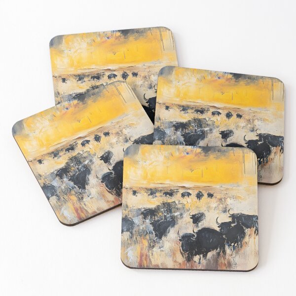 Item preview, Impressionist Buffalo Herd designed and sold by Naturapassion.