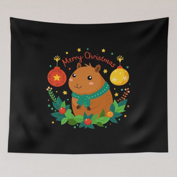Item preview, Whimsical Christmas with Cheerful Capybara - Cute Holiday Design designed and sold by Colorful-Garden.