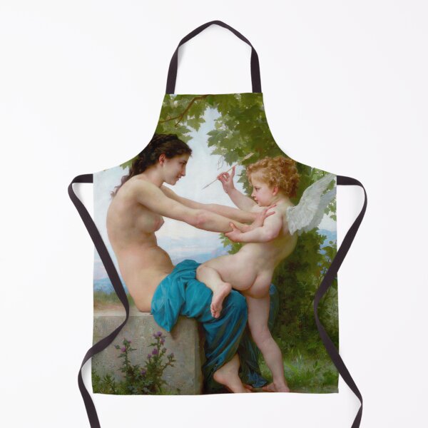 Item preview, A young girl defending herself against Eros - William Bougereau designed and sold by Vintage Designs +.