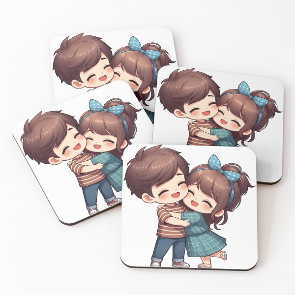 Item preview, Cute Couple Hugging Each Other – Romantic Illustration of Love and Affection designed and sold by TrendyDesign159.