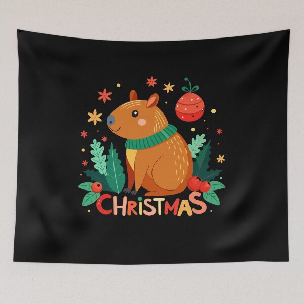 Item preview, Whimsical Christmas with Cheerful Capybara - Cute Holiday Design designed and sold by Colorful-Garden.