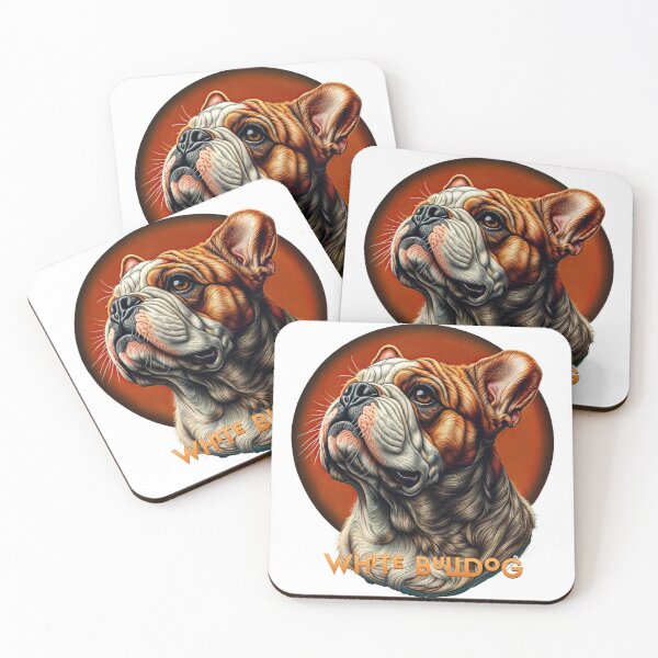 Item preview, Poster Prints T-Shirt Design - Dog Breeds: WHITE BULLDOG designed and sold by ForeverPrintsOK.