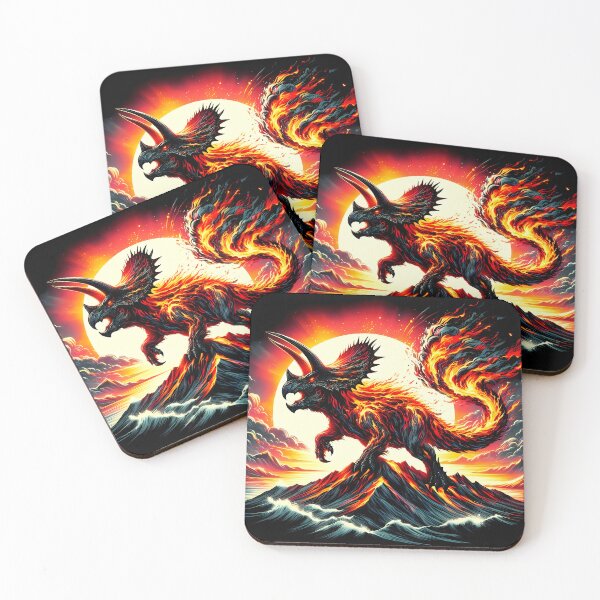 Item preview, Lava Fire Triceratops, Ai Generated Art  designed and sold by ACC .