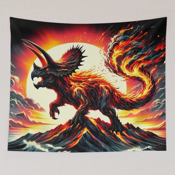 Item preview, Lava Fire Triceratops, Ai Generated Art  designed and sold by ACC .