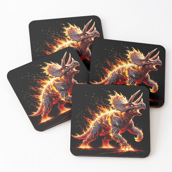 Item preview, Lava Fire Triceratops, Ai Generated Art  designed and sold by ACC .
