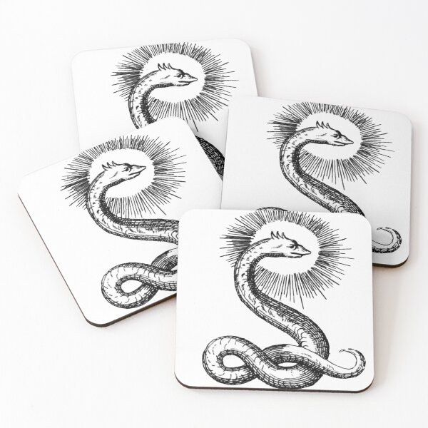 Item preview, Snake with Halo, Serpent Illustration, Medieval Snake Drawing  designed and sold by HawthorneFlame.