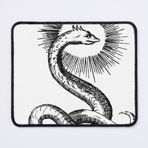Item preview, Snake with Halo, Serpent Illustration, Medieval Snake Drawing  designed and sold by HawthorneFlame.