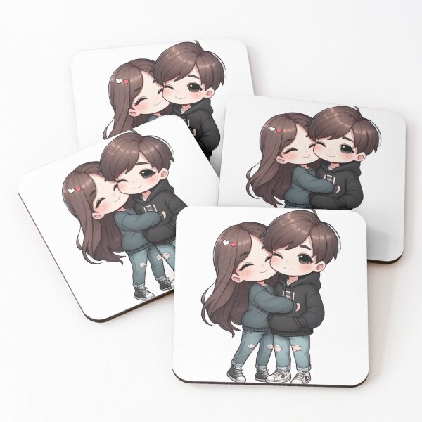 Item preview, Cute Couple Hugging Each Other – Romantic Illustration of Love and Affection designed and sold by TrendyDesign159.