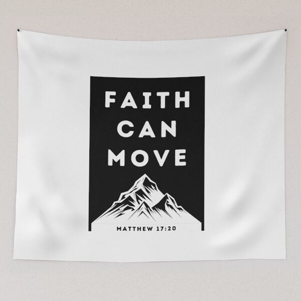 Item preview, Mathew 17:20 - Faith Can Move Mountains | | Jesus Art | Faith And Art designed and sold by FaithAndArt.