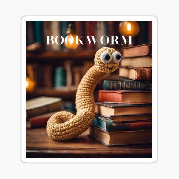 Item preview, Crochet Bookworm in a Victorian Bookshop designed and sold by MsBennetPrints.