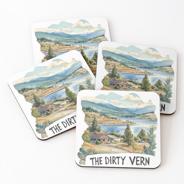 Item preview, The Dirty Vern Watercolor Vernon British Columbia Landscape Thompson Okanagan designed and sold by meganohm.