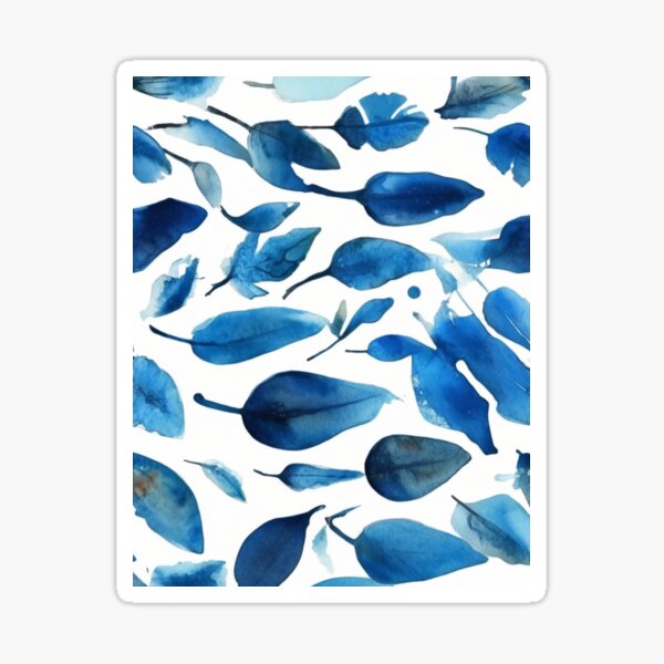 Item preview, Beautiful blue leaf print designed and sold by Maira Guerrero.