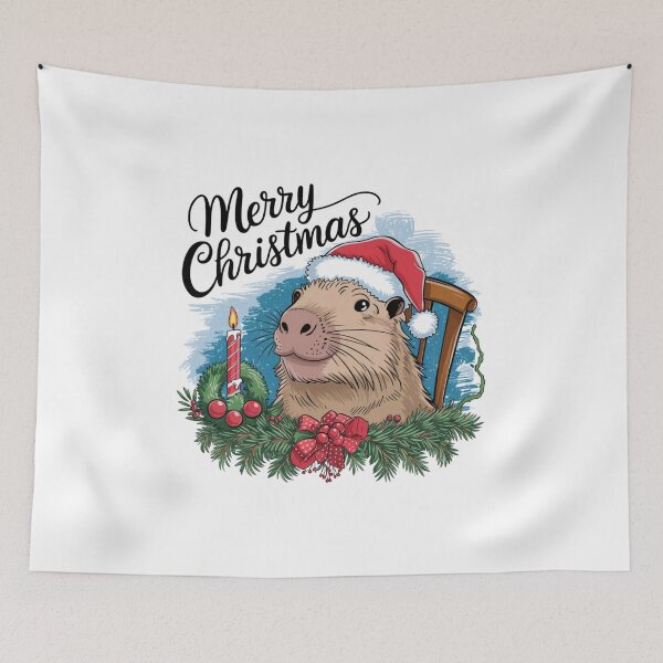 Item preview, Whimsical Christmas with Cheerful Capybara - Cute Holiday Design designed and sold by Colorful-Garden.