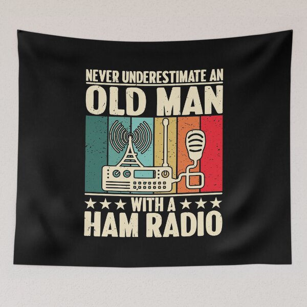 Item preview, Never Underestimate An Old Man With A Ham Radio Operator designed and sold by Rahjihan.