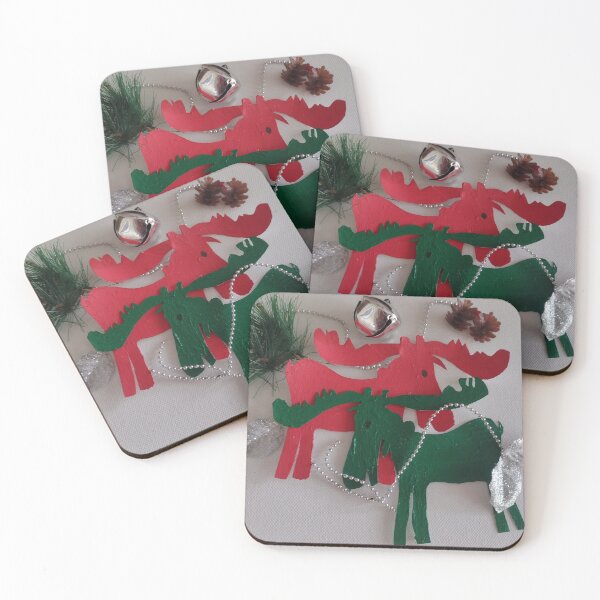 Item preview, Christmas moose in red and green  designed and sold by ArtbyColleen.