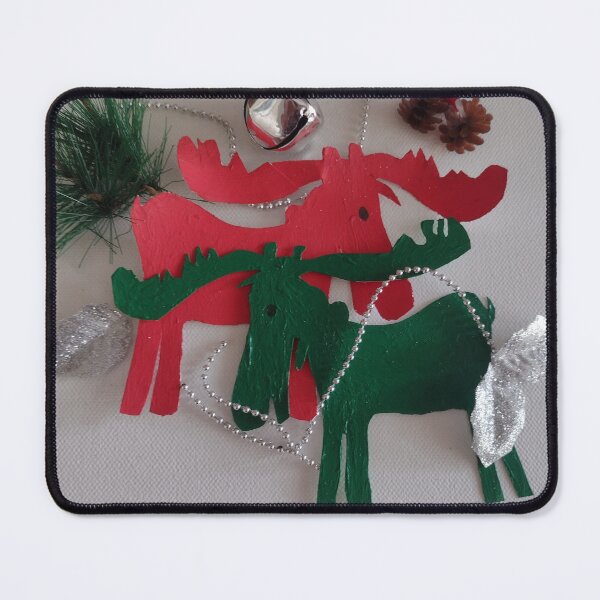 Item preview, Christmas moose in red and green designed and sold by ArtbyColleen.