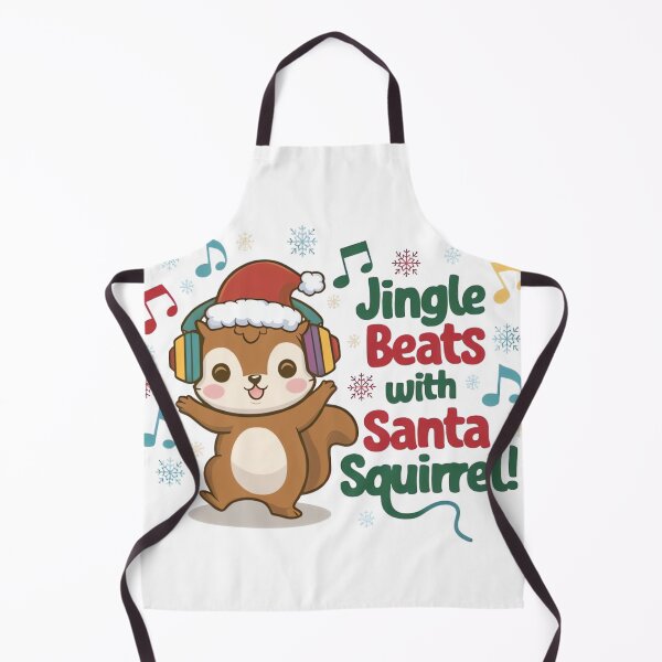 Item preview, Cute Squirrel Wearing Santa Hat and Headphones - Holiday Music Vibes designed and sold by ARTReMi.