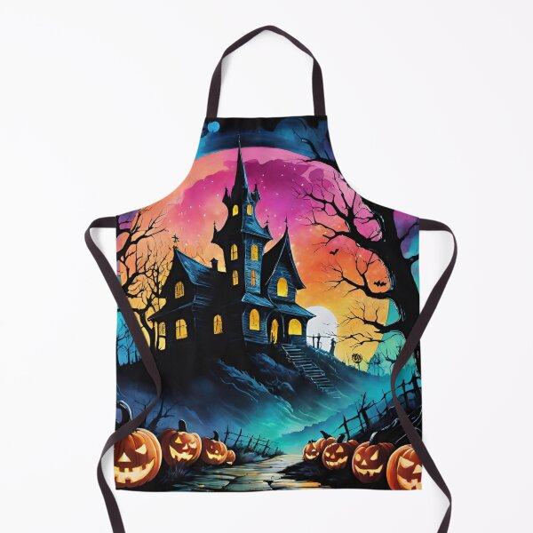 Item preview, Halloween Haunted House and Jack-o-lanterns designed and sold by BubbleGalaxy.