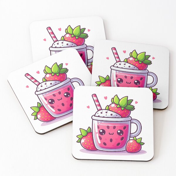 Item preview, Cute bobba tea with strawberries designed and sold by Silbays.