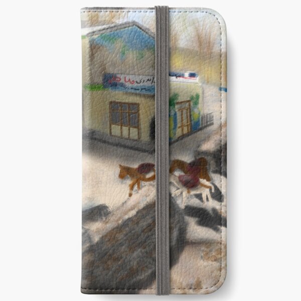 A Boy and Donkeys in Kandovan Iran iPhone Wallet