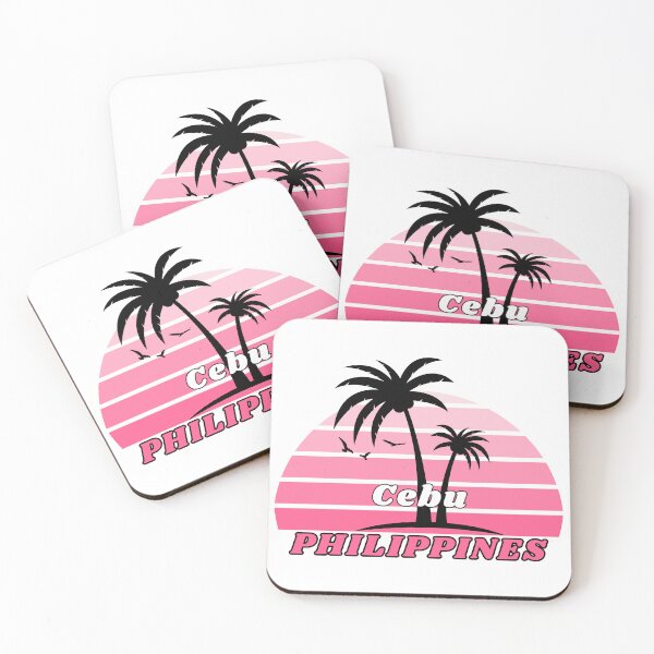 Item preview, Retro Cool Cebu Beach Philippines Palm Tree at Sunset Souvenirs designed and sold by karmdaf.