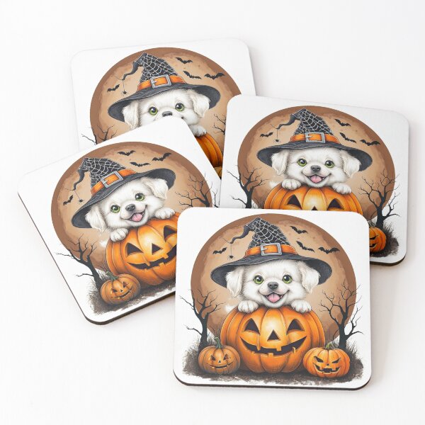 Item preview, Halloween Puppy on Pumpkin designed and sold by InkExpression.