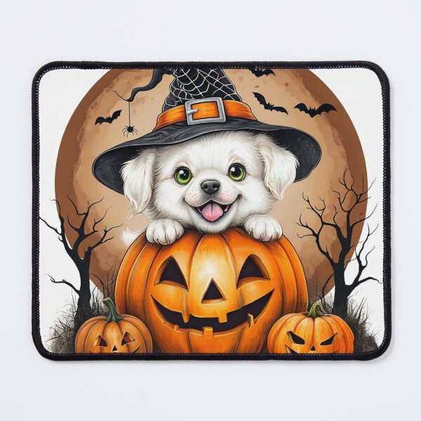 Item preview, Halloween Puppy on Pumpkin designed and sold by InkExpression.