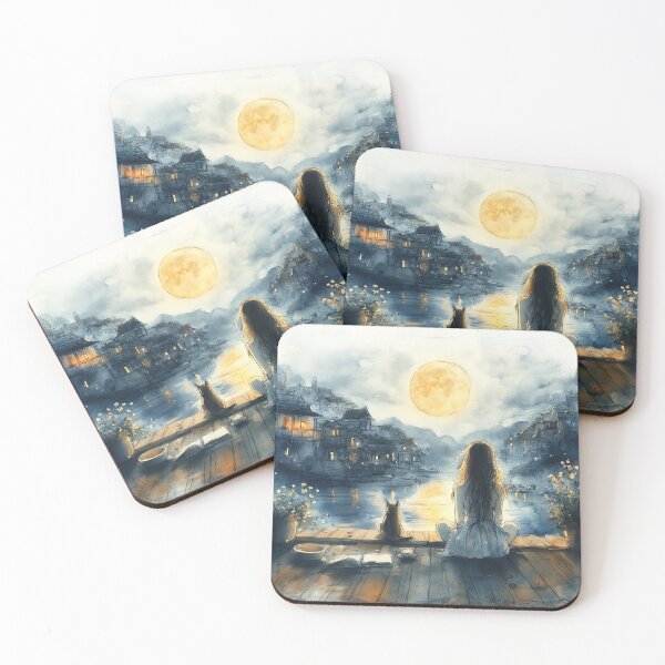 Item preview, Moonrise Watching with My Best Friend designed and sold by Paula Belle Flores.