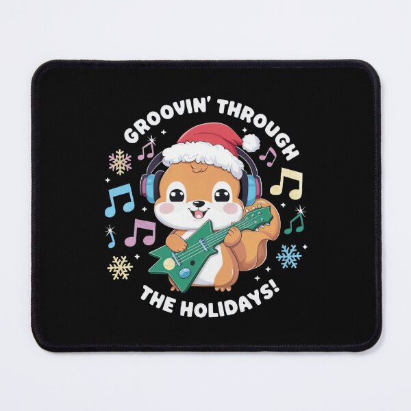 Item preview, Whimsical Squirrel with Headphones and Christmas Tree Guitar - Perfect Holiday Graphic designed and sold by ARTReMi.