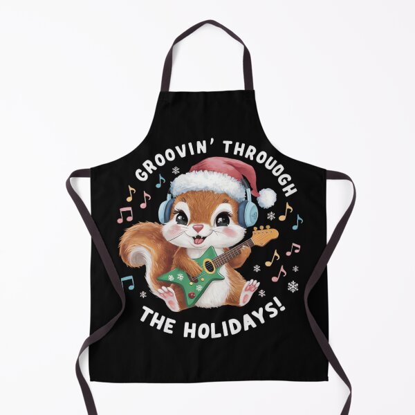 Item preview, Squirrel Rocking a Christmas Tree Guitar in Santa Hat - Cheerful Holiday Art designed and sold by ARTReMi.