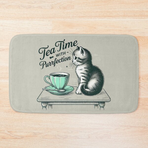 Item preview, Kitten at Tea Time - TeaTime with Purrfection designed and sold by Blink Art Studio.