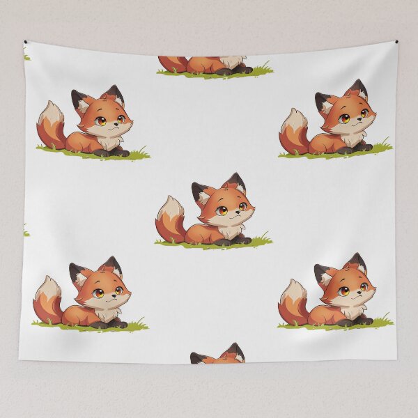 Item preview, Cute fox lying in the grass. designed and sold by LeoDiCarryo.