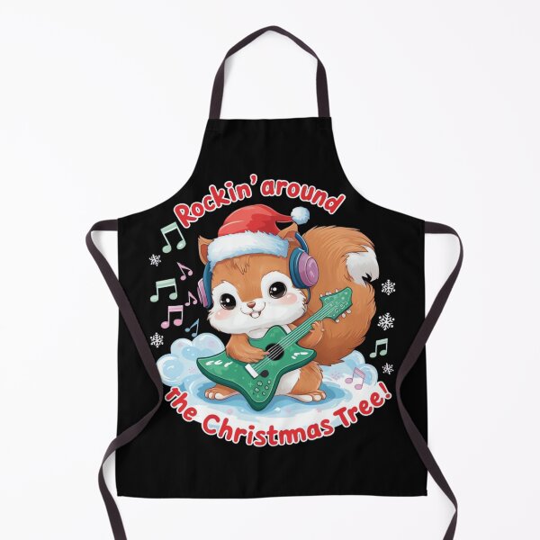 Item preview, Squirrel Rocking a Christmas Tree Guitar in Santa Hat - Cheerful Holiday Art designed and sold by ARTReMi.