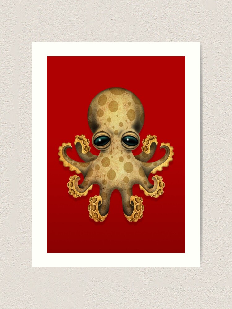 Impression Artistique Poulpe Mignon Bebe Brun Par Jeffbartels Redbubble