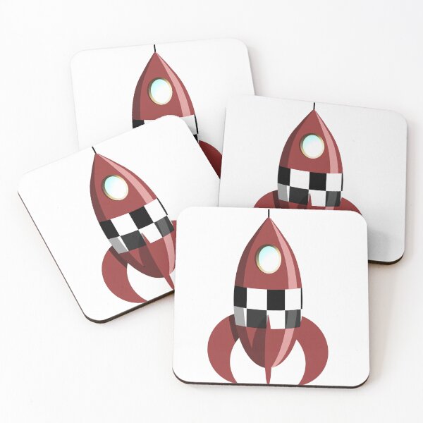 Item preview, Red Retro Futurist Rocket designed and sold by Ravvick.