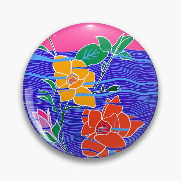 Aperçu de l'œuvre Vagues et fleurs créée et vendue par KMISHAM.