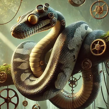 Artwork thumbnail, Steampunk Freeway Ball Python by Sillytoe