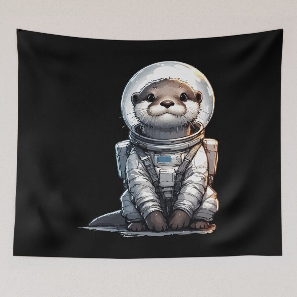 Item preview, Otter This World Astronaut Space Watercolor designed and sold by TomFrontierArt.