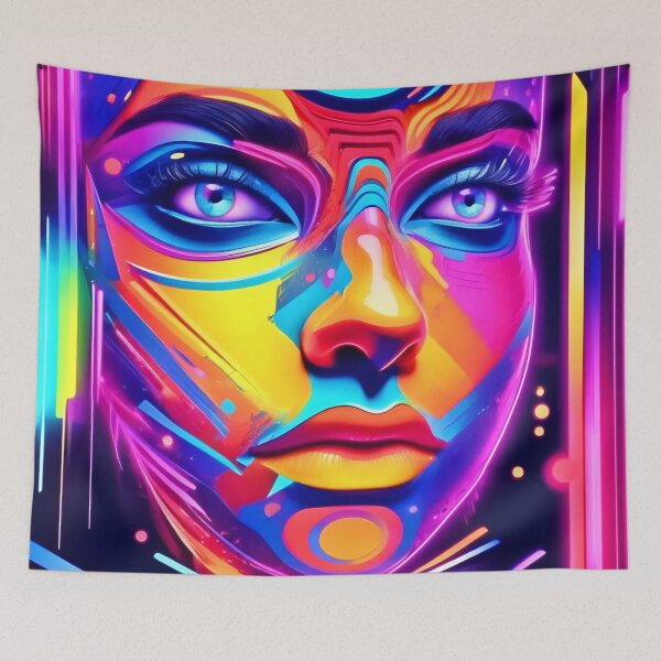 Item preview, Electric Dreamscape Psychedelic Portrait designed and sold by Health And Fitness Posts e-Store.
