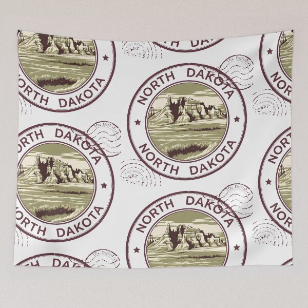 Item preview, United States on stamps - North Dakota designed and sold by CleanDecor.