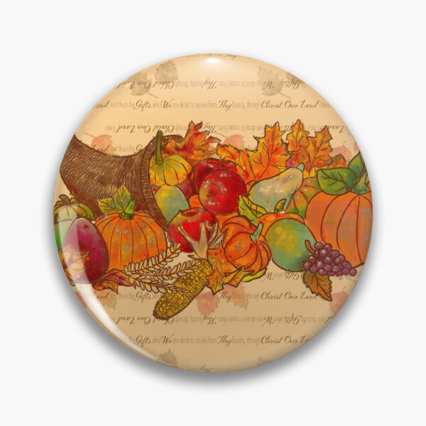 Item preview, Thanksgiving Cornucopia with Grace Before Meals Prayer and Fall Leaves Background designed and sold by MichCortez9.