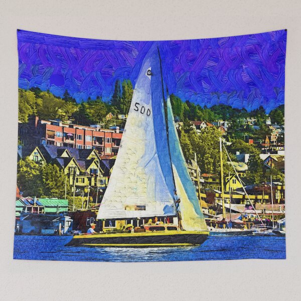 Item preview, Sailboat On Lake Union designed and sold by KirtTisdale.