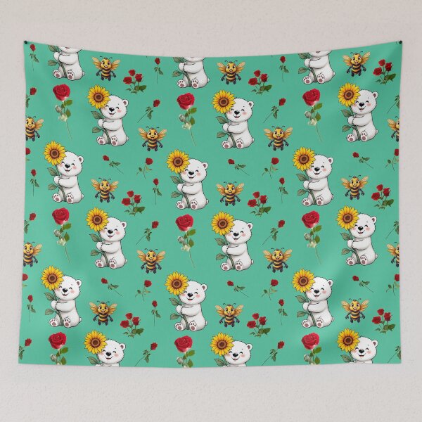 Item preview, Bees, Bears, Roses and Sunflowers Pattern  designed and sold by Grang Art Artistic Designs.