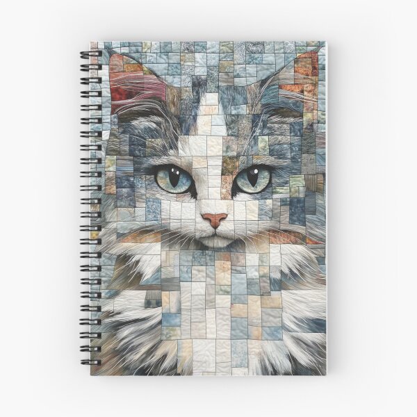 Item preview, Pixelated Cat Faux Quilt Design designed and sold by WitsandWonders.