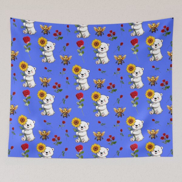 Item preview, Bees, Bears, Roses and Sunflowers Pattern  designed and sold by Grang Art Artistic Designs.
