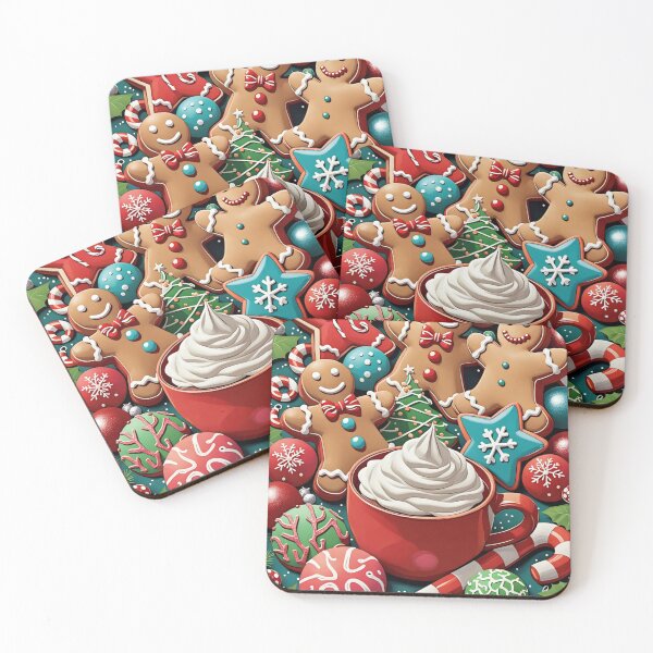 Item preview, GINGERBREAD COOKIES EGGNOG HOT CHOCOLATE CHRISTMAS BACKGROUND designed and sold by Arts4U.